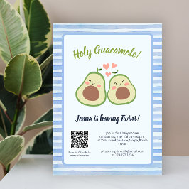 Invitación El código QR neutro de aguacate de género Twins Ba