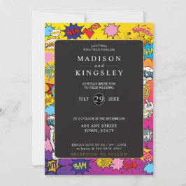Invitación El cómic pop Art 💥 🎉 increíble Boda
