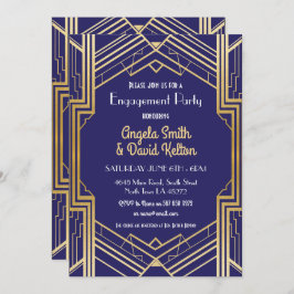 Invitación El compromiso de la Marina Art Déco Invita a Gatsb