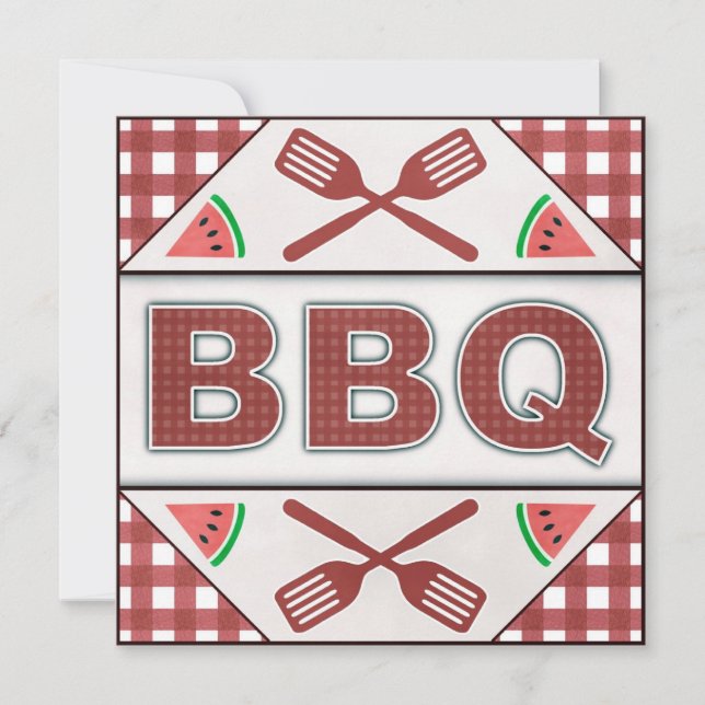 Invitación El Cookout anual del fiesta de la barbacoa del Bbq (Anverso)