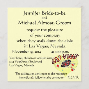 Invitación El corazón amarillo Pastel Boda de Las Vegas