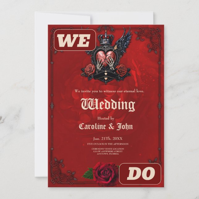 Invitación El Corazón Arañado: Un Epos Gótico. (Anverso)