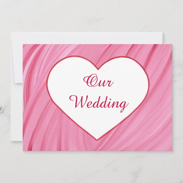 Invitación El corazón blanco sobre rojo rosa combina invitaci (Anverso)