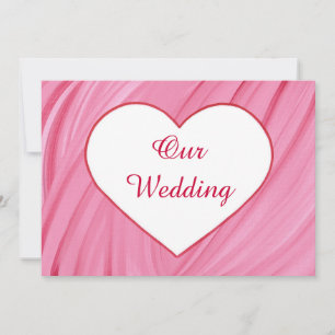 Invitación El corazón blanco sobre rojo rosa combina invitaci