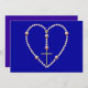 Invitación El corazón de "Perlas" formó Rosary (Anverso / Reverso)