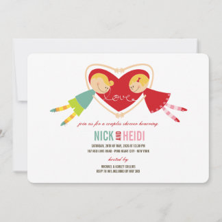 Invitación El corazón del amor del chica del muchacho del