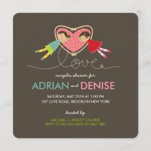 Invitación El corazón del amor del chica del muchacho del