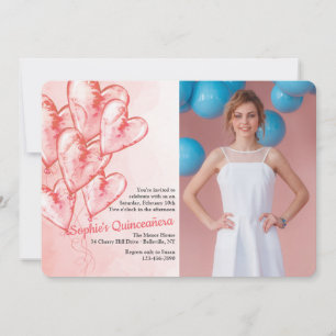 Invitación El corazón hincha Quinceañera