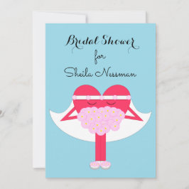 Invitación El corazón se casa: ducha de novia