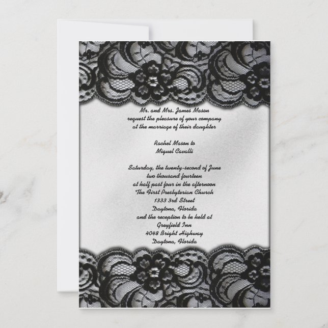 Invitación El cordón blanco y negro invita (Anverso)