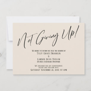 Invitación ¡El Crema Elegante No Se Rinde! Retraso de boda
