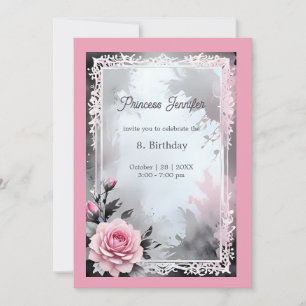 Invitación el cuento de hadas de princesa rosa y caprichosa