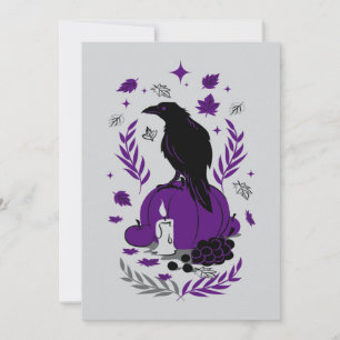 Invitación El Cuervo de Otoño – Velada Gótica de Halloween