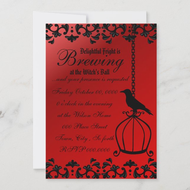 Invitación El cuervo y la jaula (Anverso)