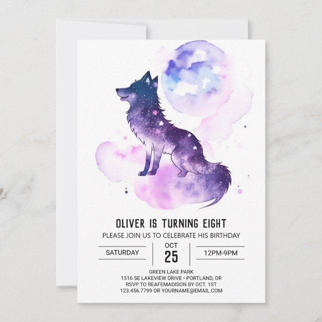 Invitación El cumpleaños caprichoso de Wolf Cub (Anverso)