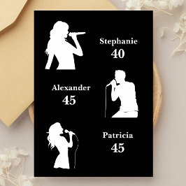 Invitación El cumpleaños conjunto triple el divertido negro M