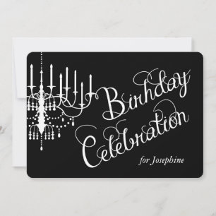 Invitación El cumpleaños de encargo elegante de Black