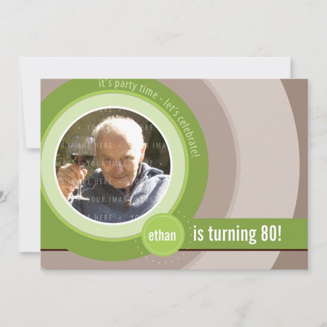 Invitación EL CUMPLEAÑOS DE FOTO DE Guay INVITA : 5 L circula (Anverso)