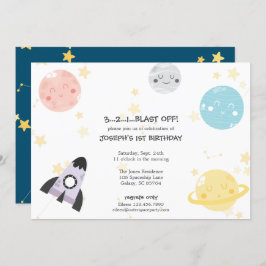Invitación El cumpleaños de Kawaii del niño lindo de la