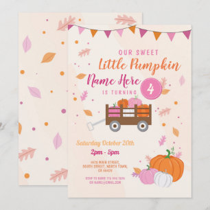 Invitación El cumpleaños de la calabaza invita al remolque