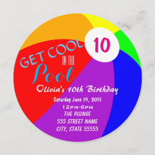 Invitación El cumpleaños de la fiesta en la piscina invita