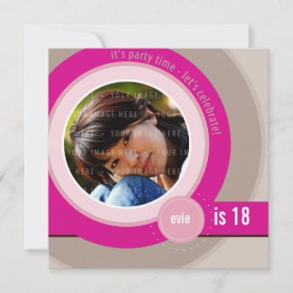 Invitación EL CUMPLEAÑOS DE LA FOTO INVITA:: 6SQ circular