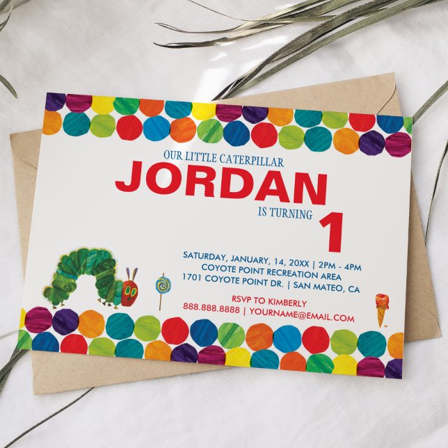 Invitación El cumpleaños de la oruga, muy hambrienta (Subido por el creador)