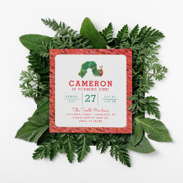 Invitación El cumpleaños de la oruga, muy hambrienta