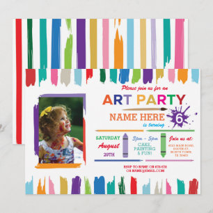 Invitación El cumpleaños de la pintura de la foto de la