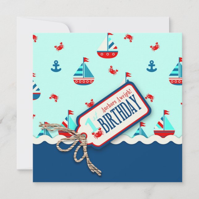 Invitación El cumpleaños de las naves Ahoy invita a (Anverso)