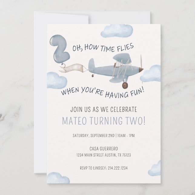 INVITACIÓN EL CUMPLEAÑOS DE LAS VOLAS DE TIEMPO (Anverso)