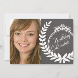 Invitación El cumpleaños de lino de la foto del helecho del