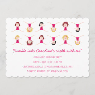 Invitación El cumpleaños de los chicas el   del gimnasta