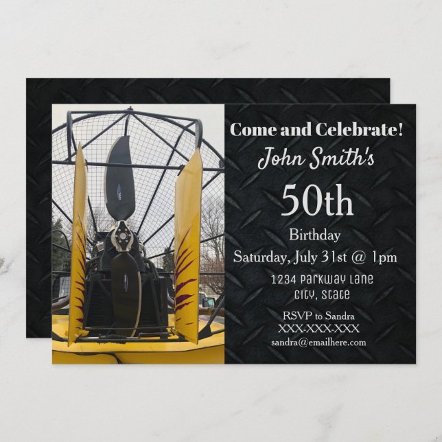 Invitación El cumpleaños de los hombres de la pesca del hielo (Anverso / Reverso)