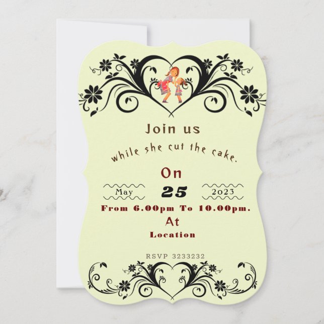 Invitación El cumpleaños de mamá (Anverso)