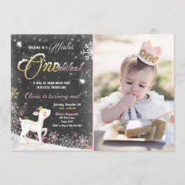 Invitación El cumpleaños de Onederland del invierno invita a