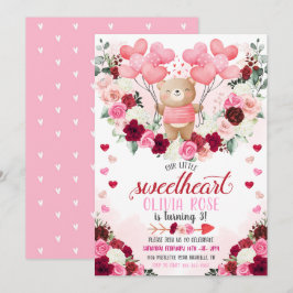 Invitación El cumpleaños de San Valentín del pequeño novio ro