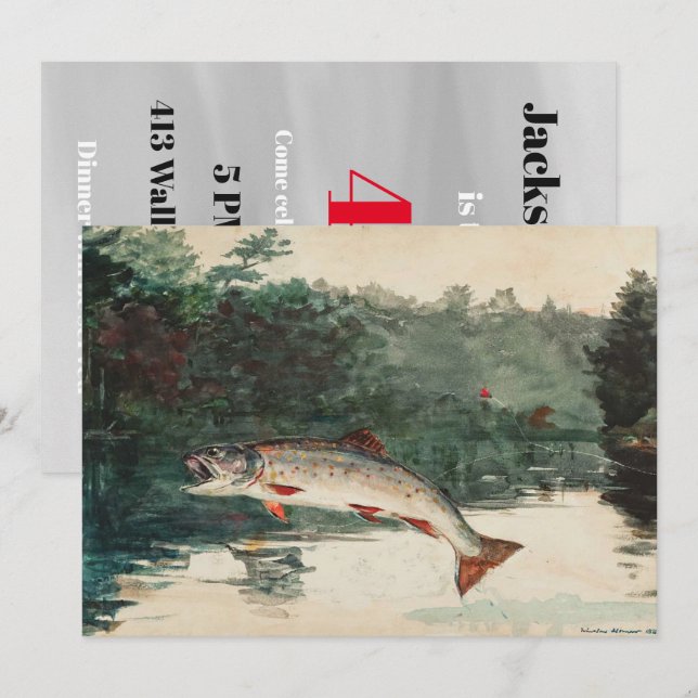Invitación El cumpleaños de Winslow Homer Fisherman (Anverso / Reverso)