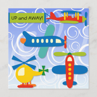 Invitación El cumpleaños del avión de Personalizado fuera y h