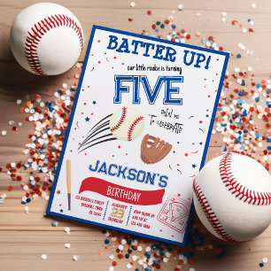 Invitación El cumpleaños del beisbol, un poco aburrido
