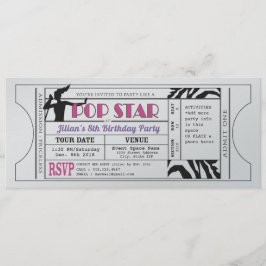 Invitación El cumpleaños del boleto del vintage de los chicas
