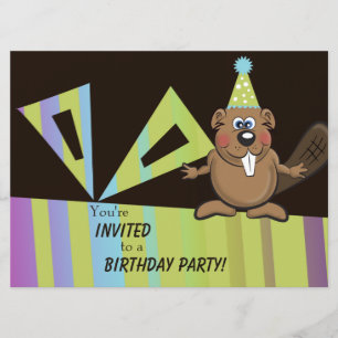 Invitación el cumpleaños del castor invita