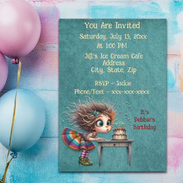 Invitación El cumpleaños del Chica Whimsical Wish Moment