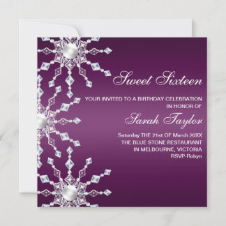 Invitación El cumpleaños del copo de nieve del reflejo de la