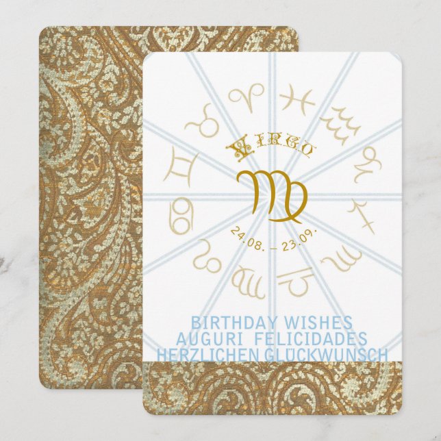 Invitación El cumpleaños del ~ del HORÓSCOPO invita - al (Anverso / Reverso)