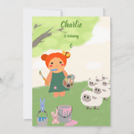 Invitación El cumpleaños del Fiesta de pintura colorida de la