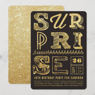Invitación El cumpleaños del fiesta de sorpresa del art déco