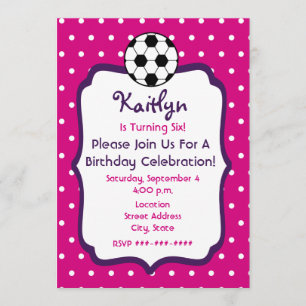 Invitación El cumpleaños del fútbol de los chicas invita a