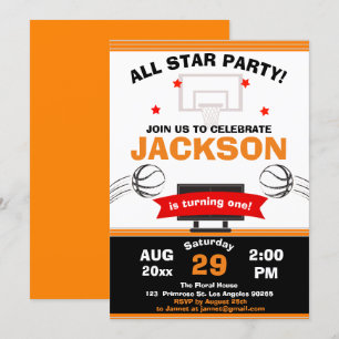 Invitación El cumpleaños del juego deportivo Big One Basketba