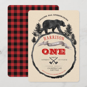 Invitación El cumpleaños del oso negro y del leñador invita